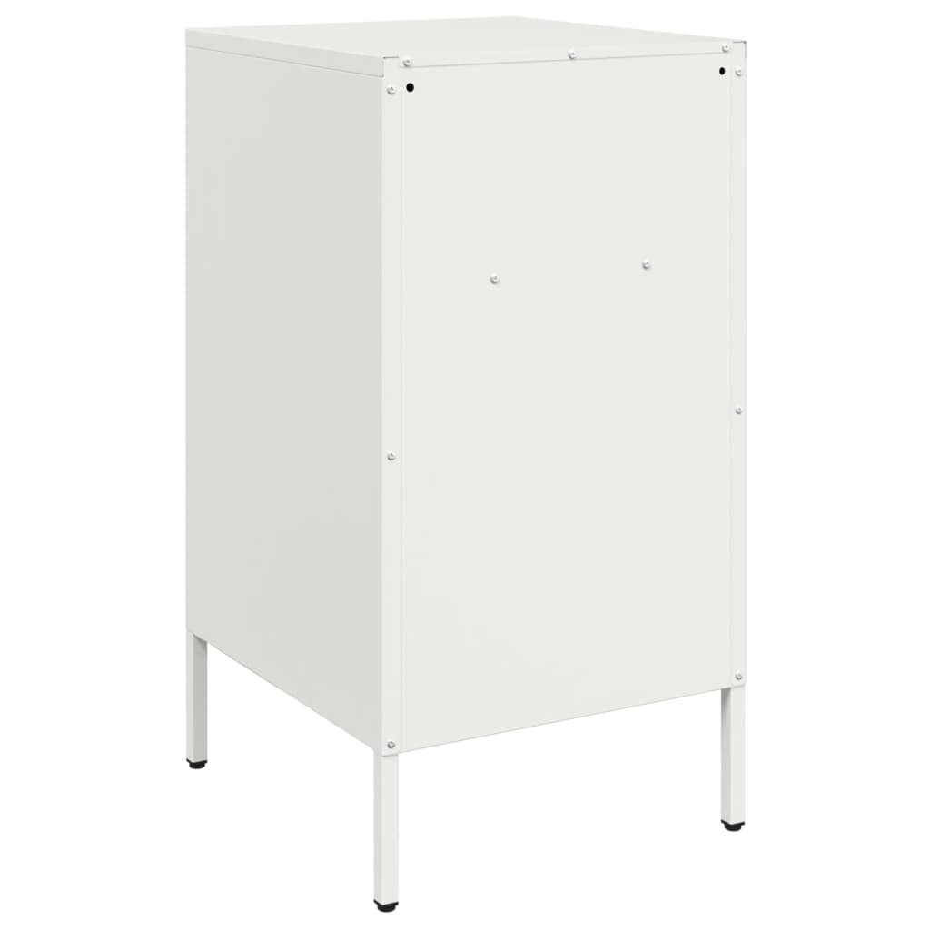 Table de chevet blanc 36x39x68 cm acier - XIOS