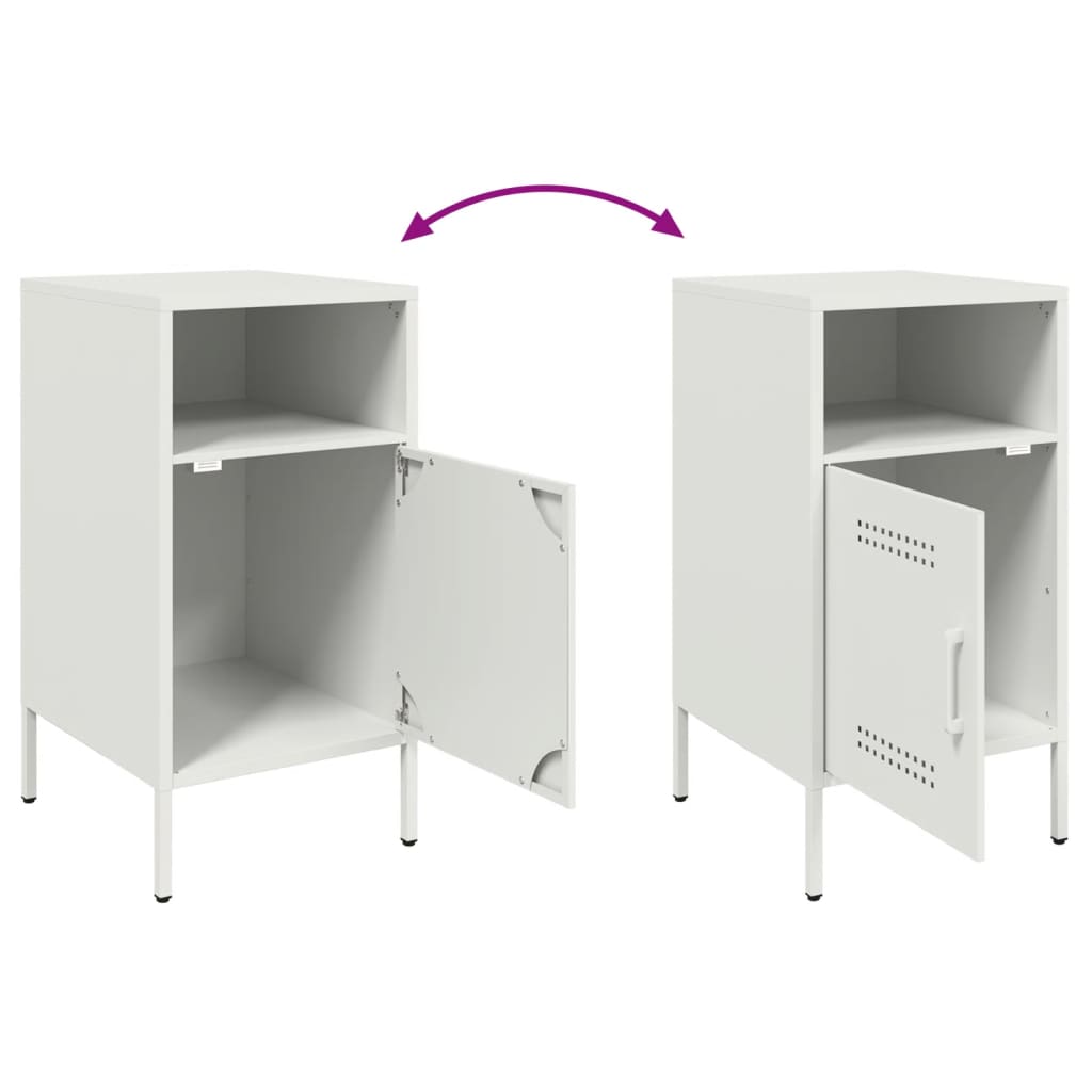 Table de chevet blanc 36x39x68 cm acier - XIOS