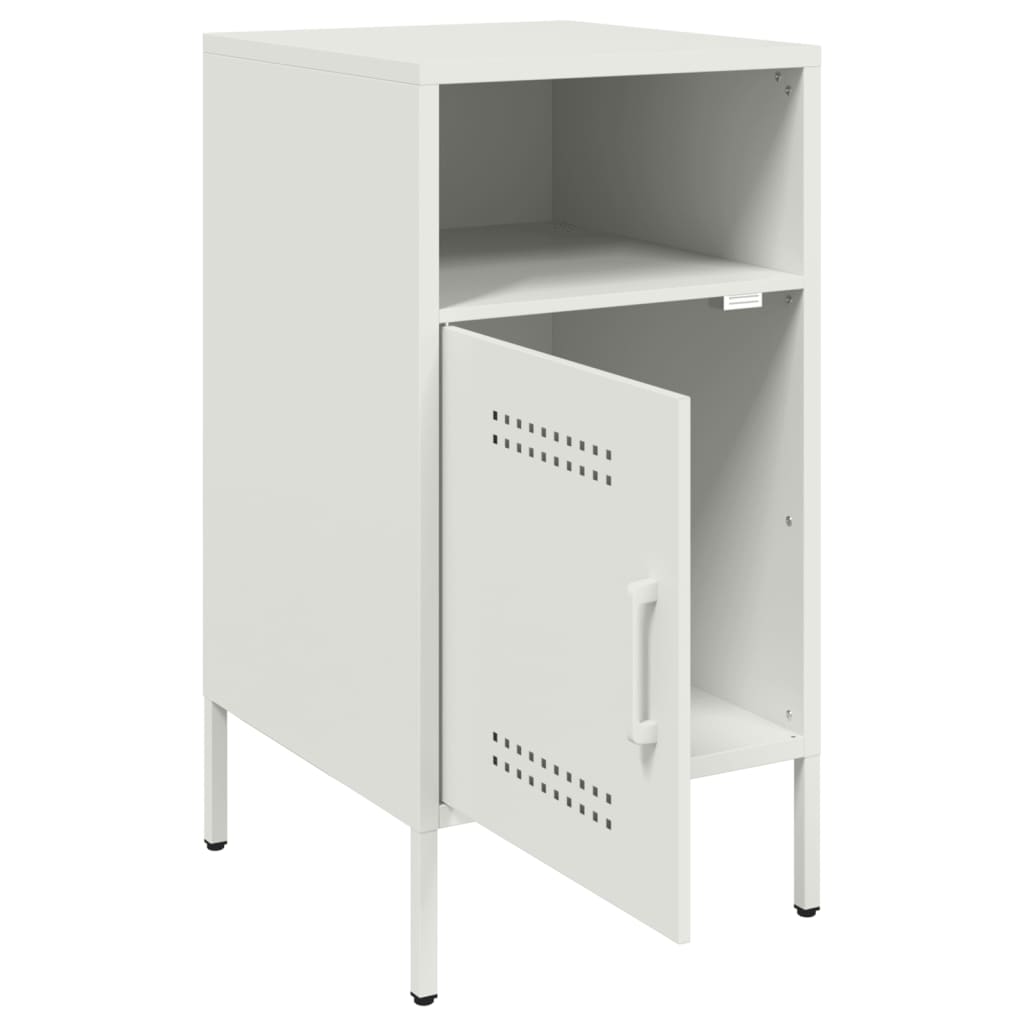 Table de chevet blanc 36x39x68 cm acier - XIOS