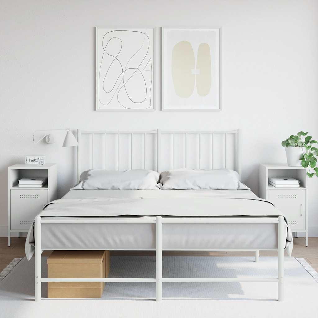 Tables de chevet 2 pcs blanc 36x39x68 cm acier - XIOS