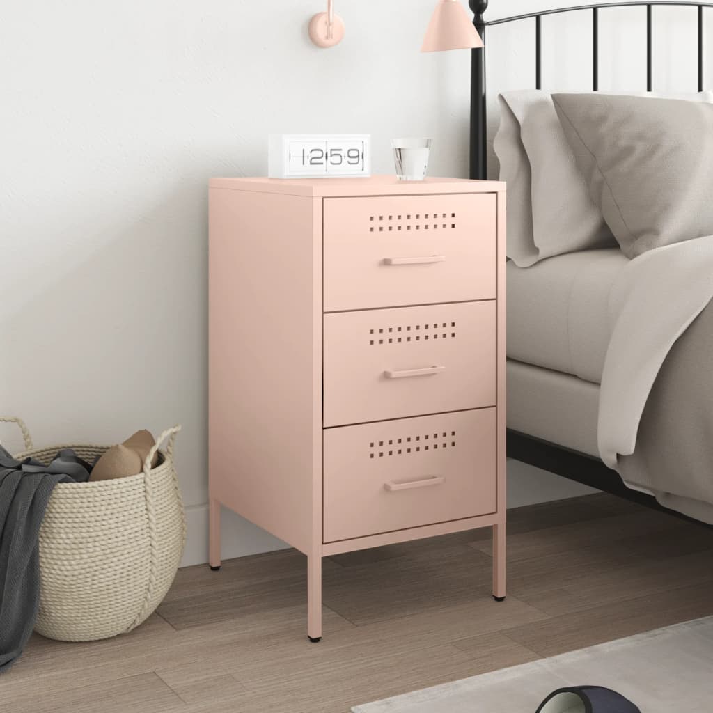 Table de chevet rose 36x39x68 cm acier - XIOS