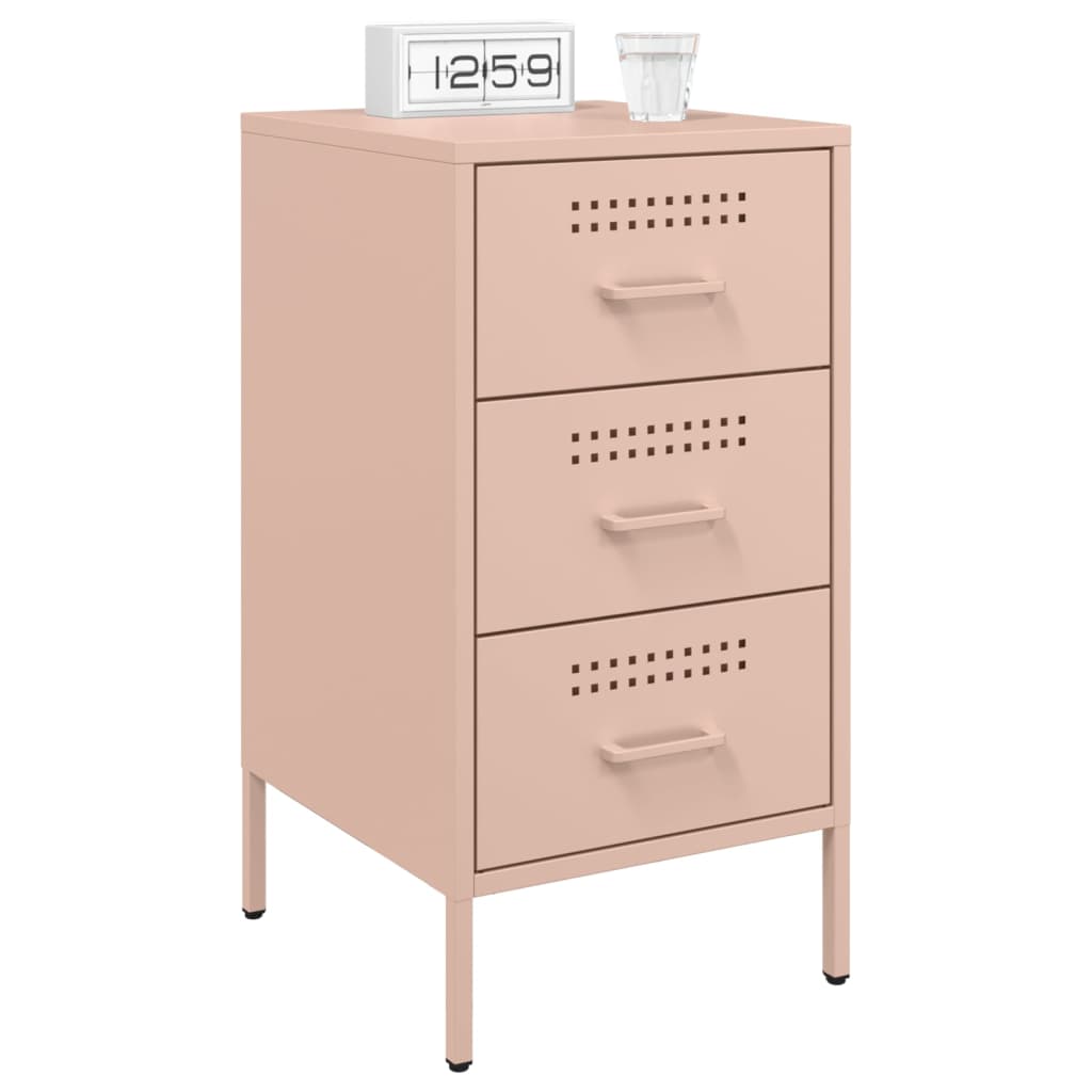 Table de chevet rose 36x39x68 cm acier - XIOS