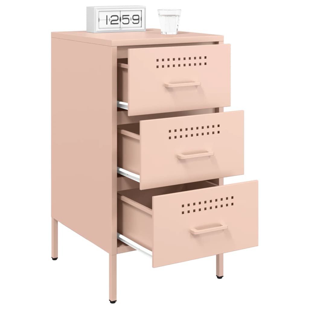 Table de chevet rose 36x39x68 cm acier - XIOS