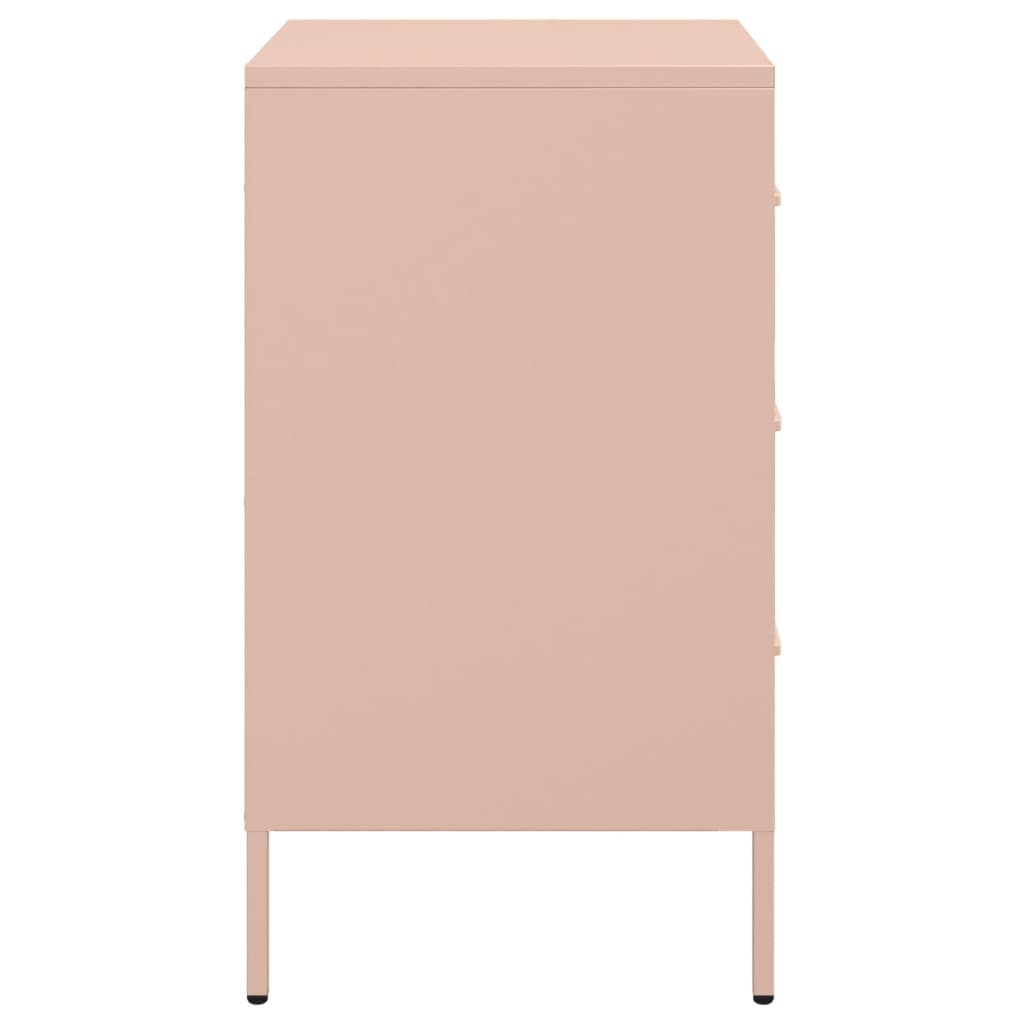 Table de chevet rose 36x39x68 cm acier - XIOS