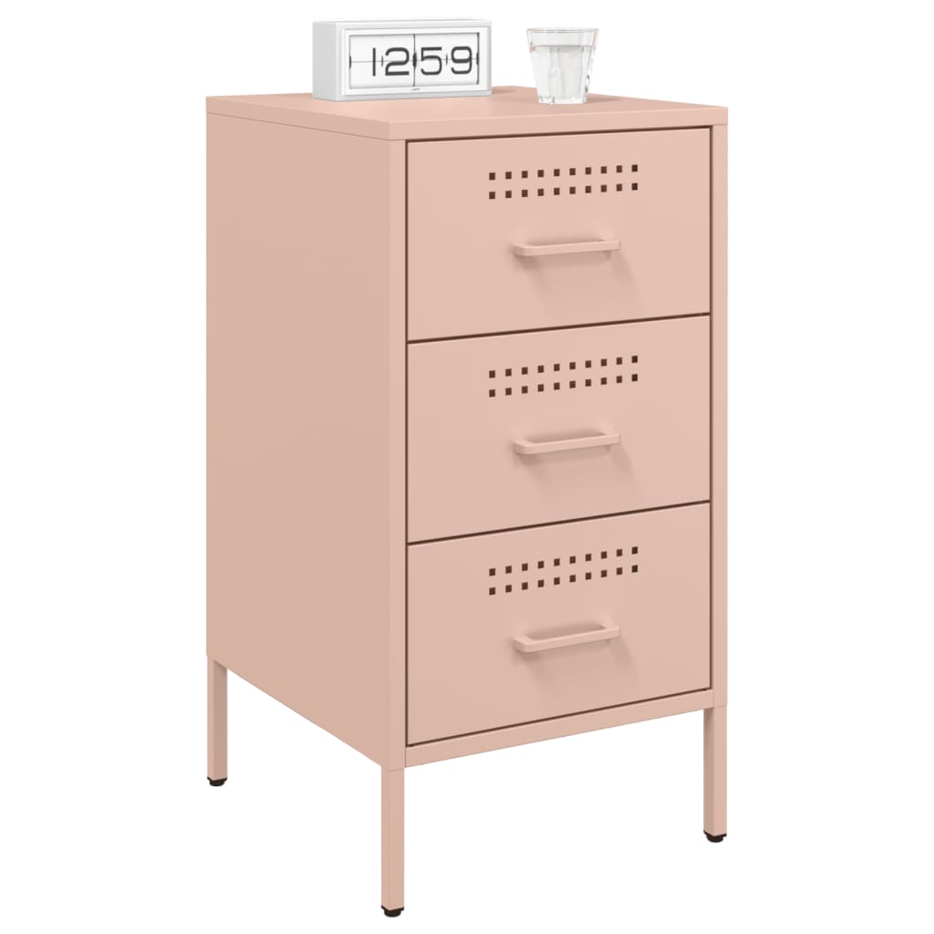 Tables de chevet 2 pcs rose 36x39x68 cm acier - XIOS