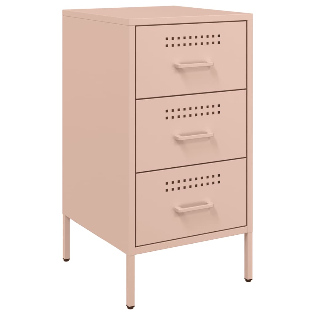 Tables de chevet 2 pcs rose 36x39x68 cm acier - XIOS