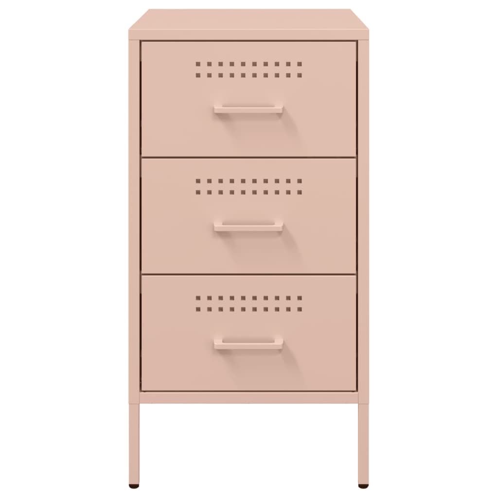 Tables de chevet 2 pcs rose 36x39x68 cm acier - XIOS
