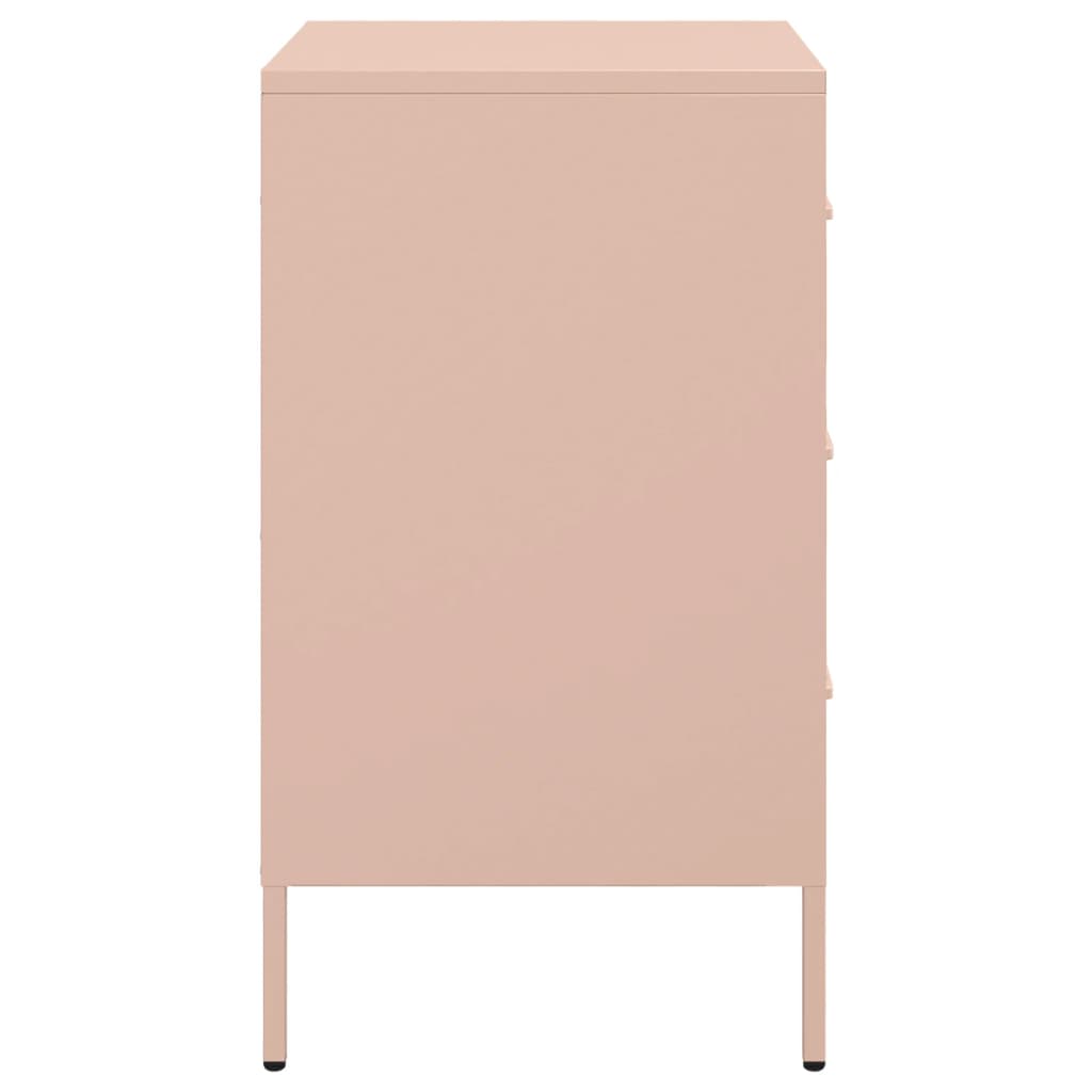 Tables de chevet 2 pcs rose 36x39x68 cm acier - XIOS