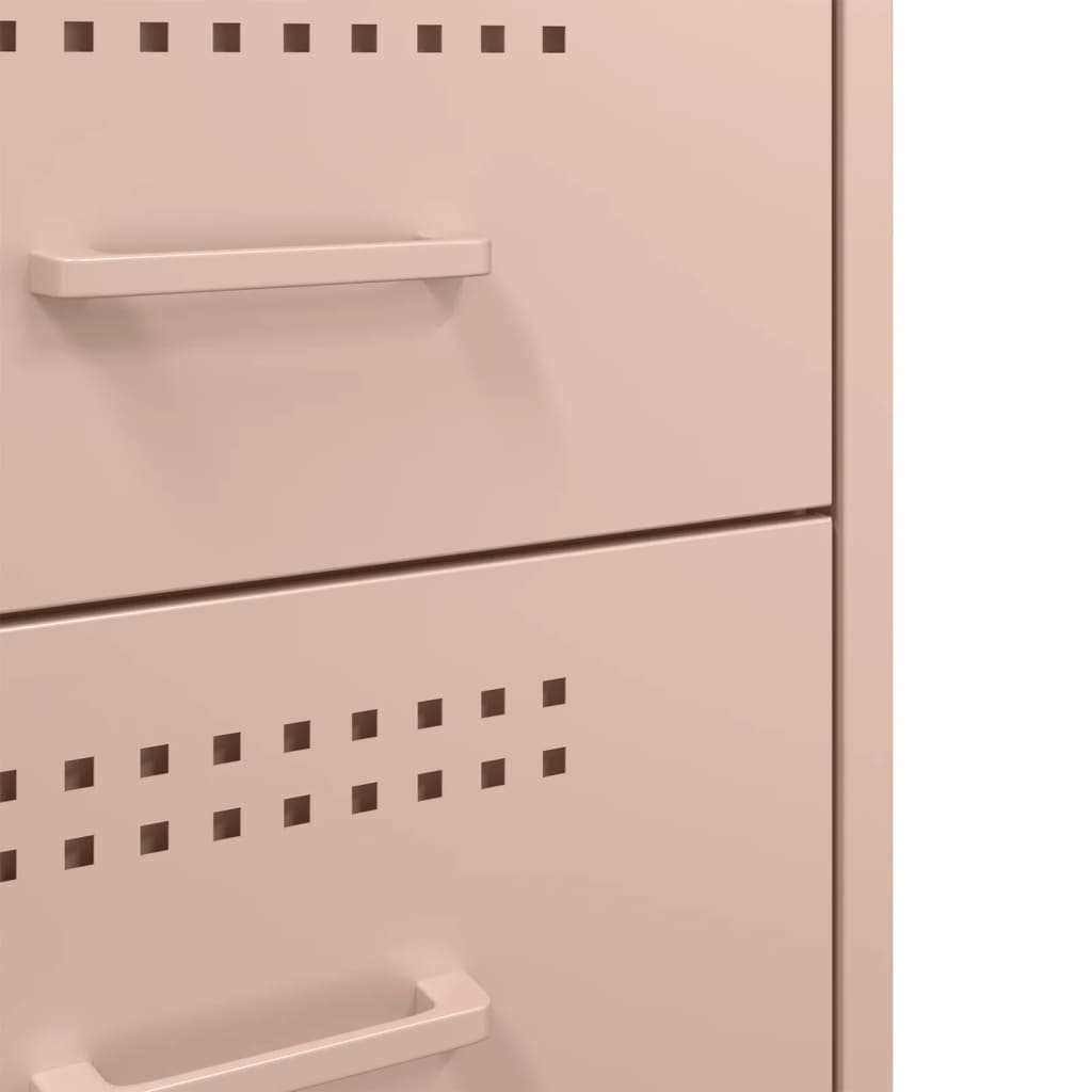 Tables de chevet 2 pcs rose 36x39x68 cm acier - XIOS