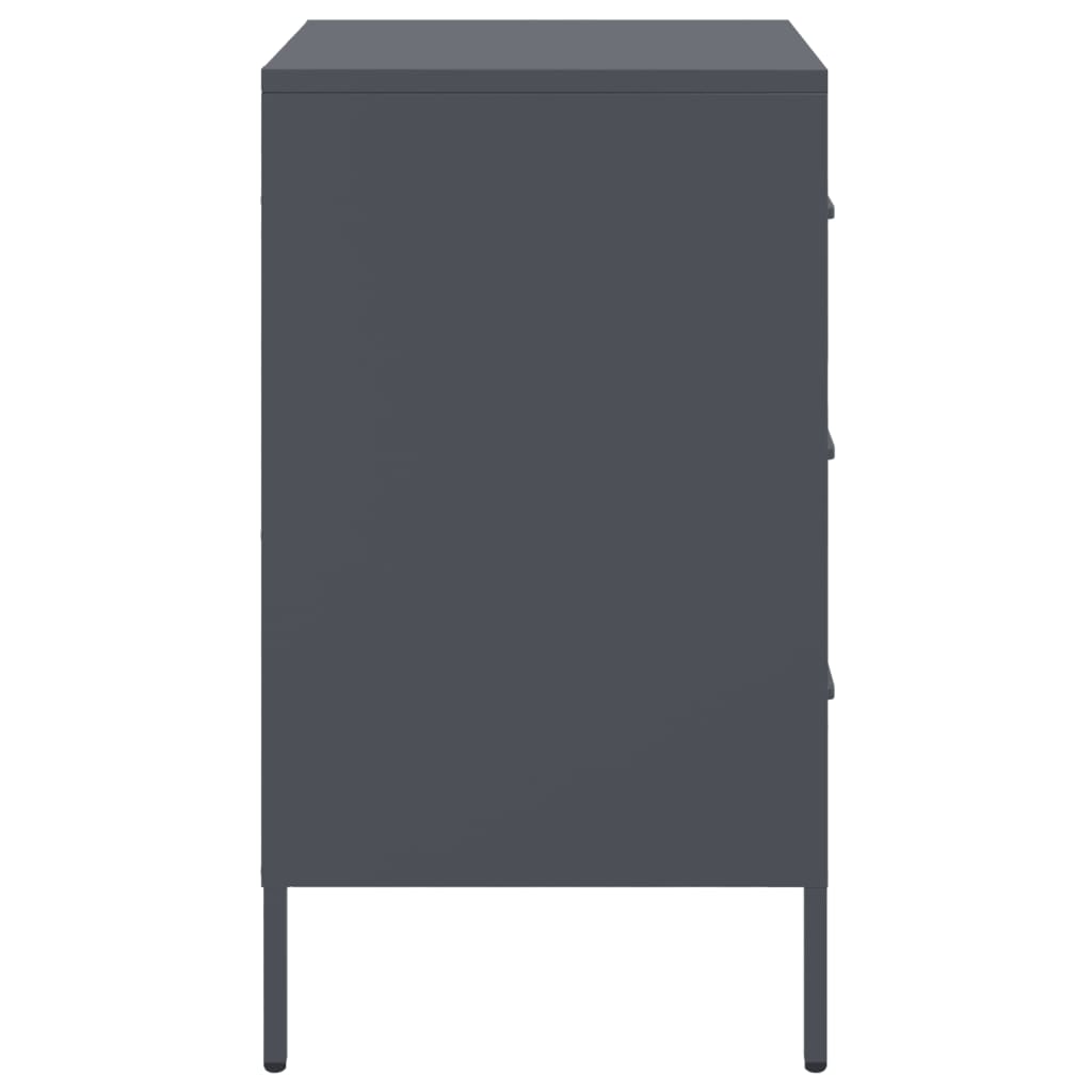 Table de chevet 2 pcs anthracite 36x39x68 cm acier - XIOS