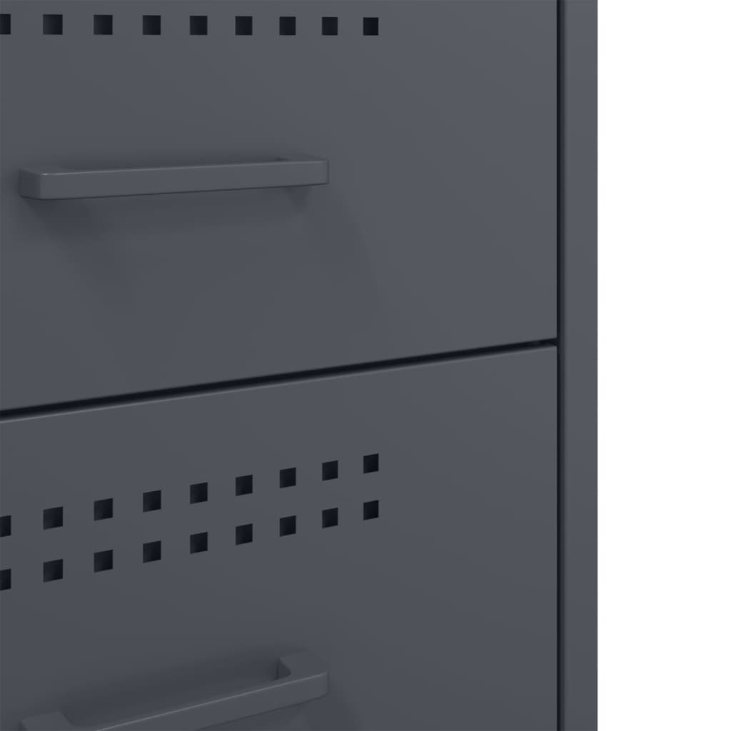 Table de chevet 2 pcs anthracite 36x39x68 cm acier - XIOS