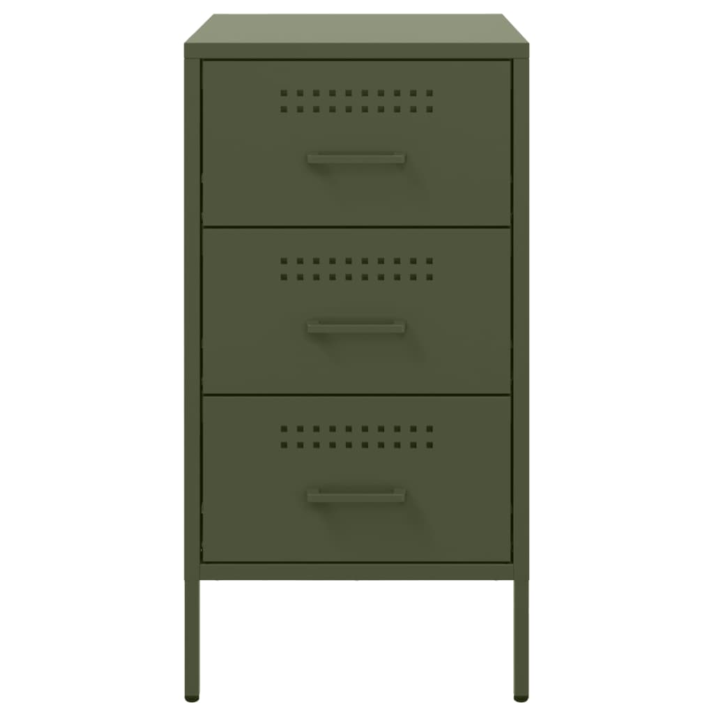 Tables de chevet 2 pcs vert olive 36x39x68 cm acier - XIOS