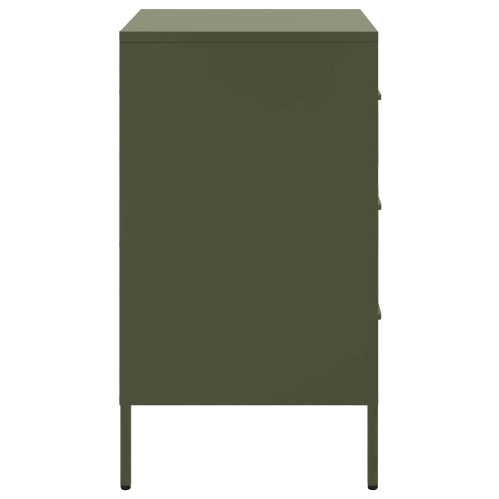 Tables de chevet 2 pcs vert olive 36x39x68 cm acier - XIOS