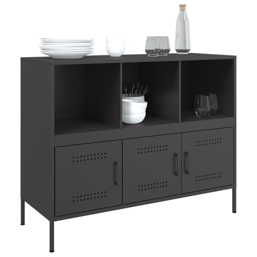 Buffet noir 100,5x39x79 cm acier - XIOS