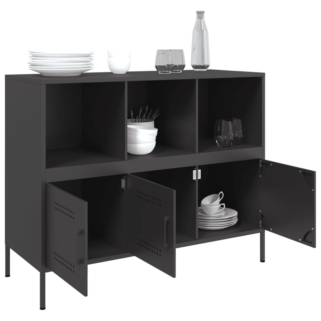 Buffet noir 100,5x39x79 cm acier - XIOS