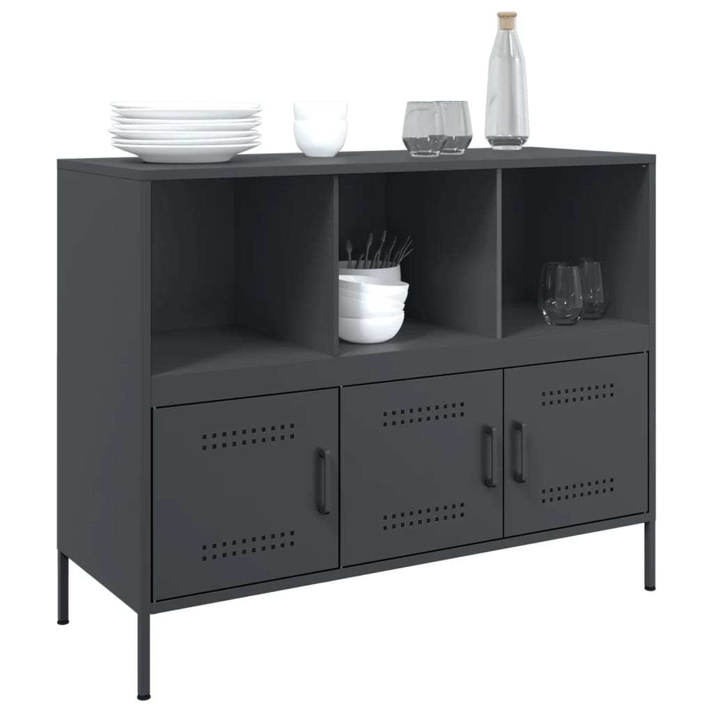 Buffet anthracite 100,5x39x79 cm acier - XIOS