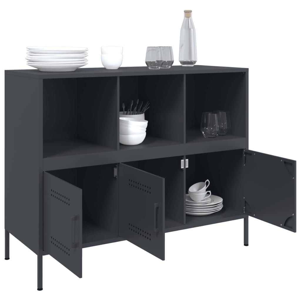 Buffet anthracite 100,5x39x79 cm acier - XIOS