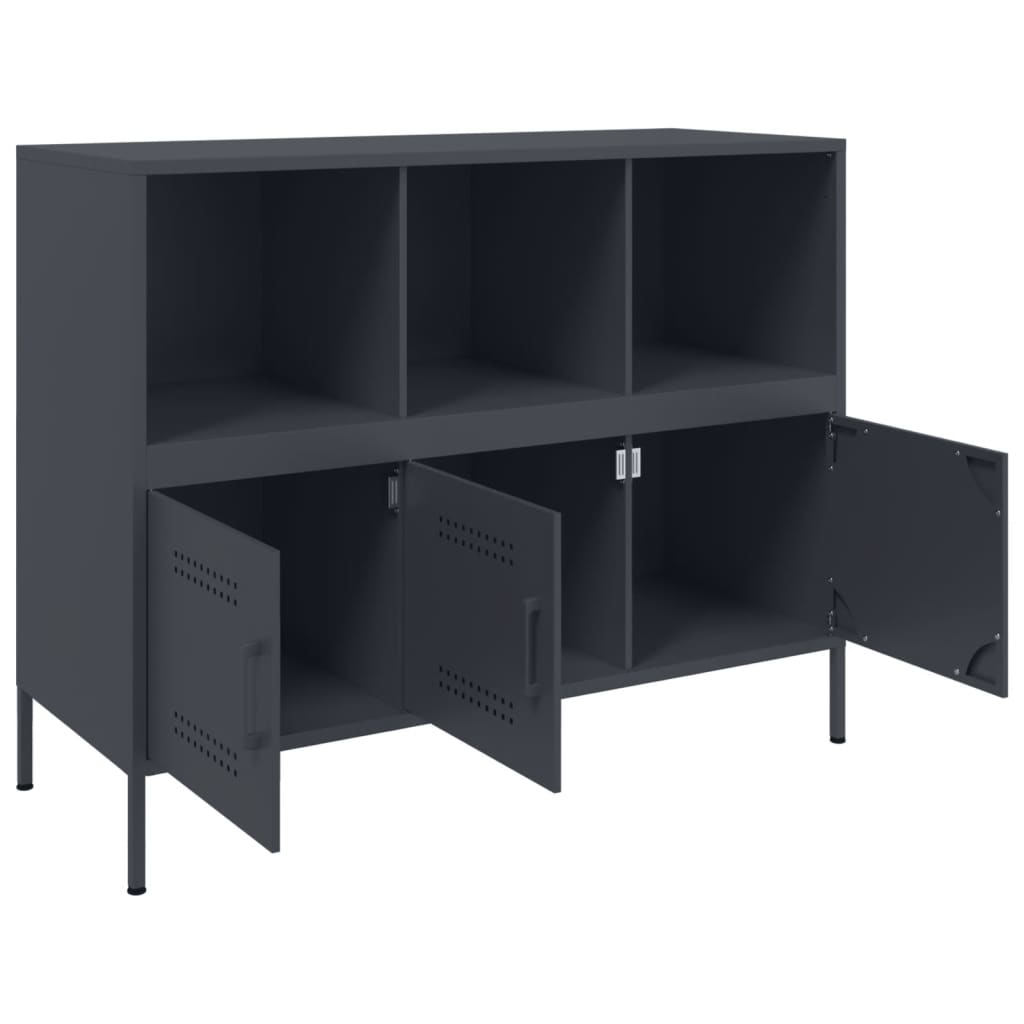 Buffet anthracite 100,5x39x79 cm acier - XIOS