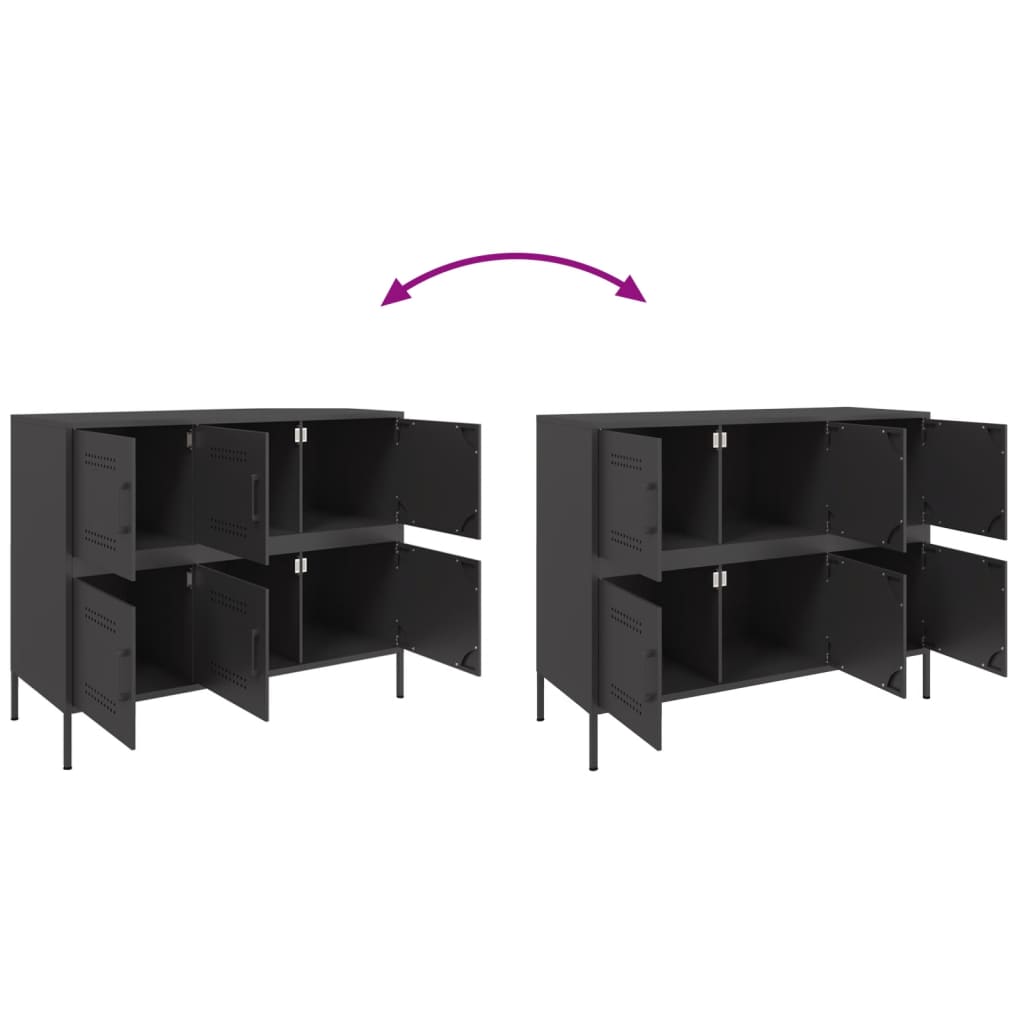 Buffet noir 100,5x39x79 cm acier - XIOS