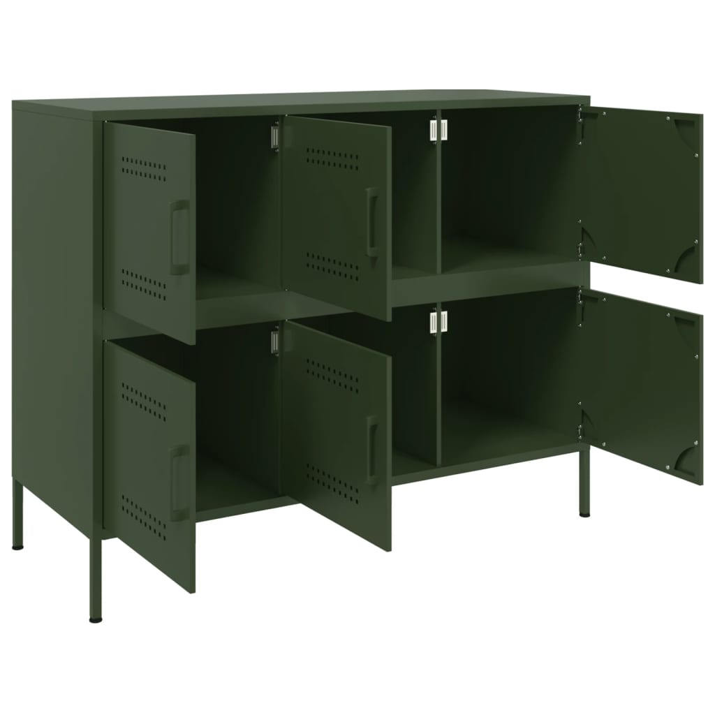 Buffet vert olive 100,5x39x79 cm acier - XIOS