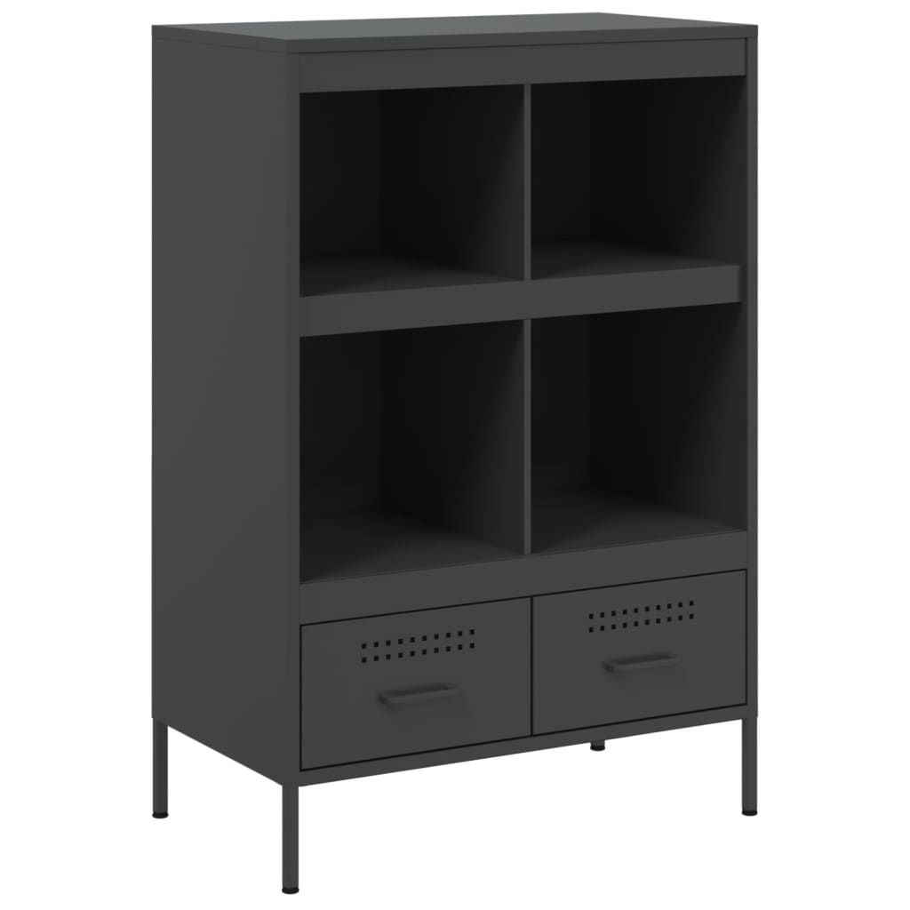Buffet haut noir 68x39x101,5 cm acier - XIOS