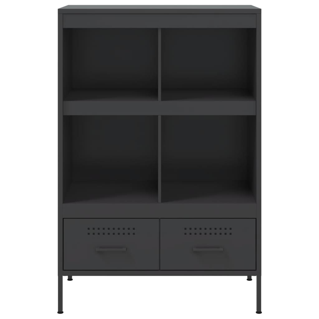 Buffet haut noir 68x39x101,5 cm acier - XIOS