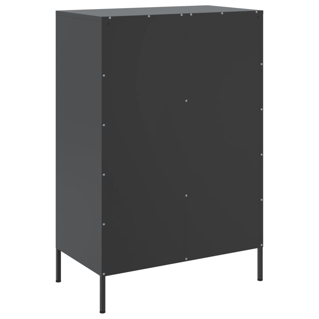 Buffet haut noir 68x39x101,5 cm acier - XIOS