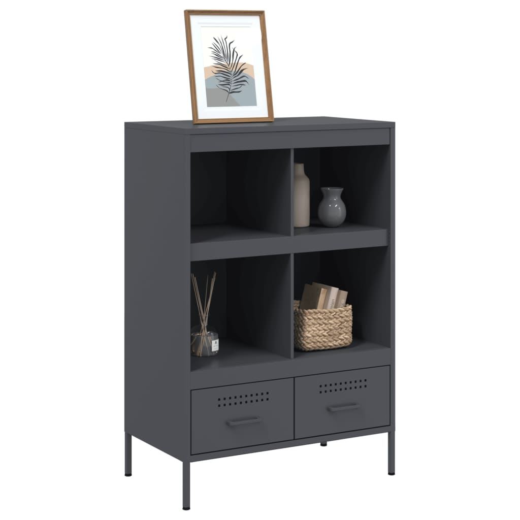 Buffet haut anthracite 68x39x101,5 cm acier - XIOS