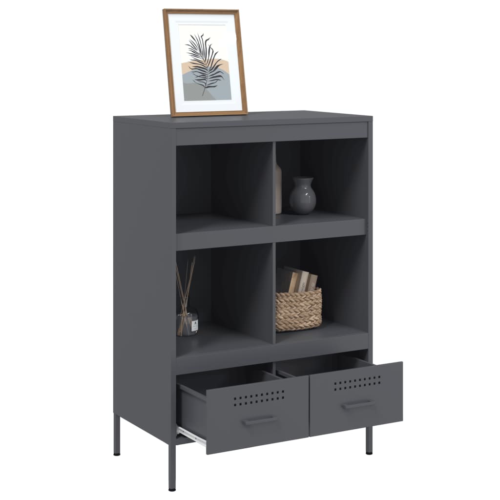 Buffet haut anthracite 68x39x101,5 cm acier - XIOS