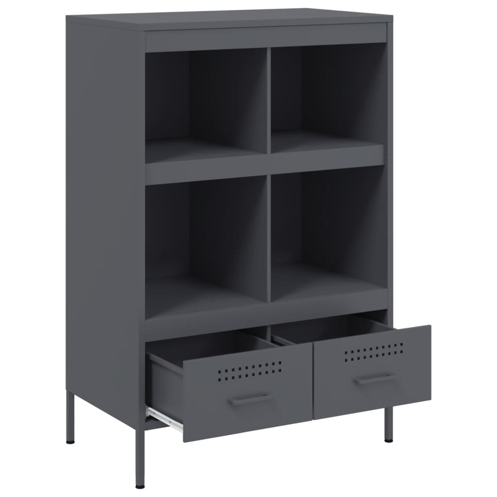 Buffet haut anthracite 68x39x101,5 cm acier - XIOS