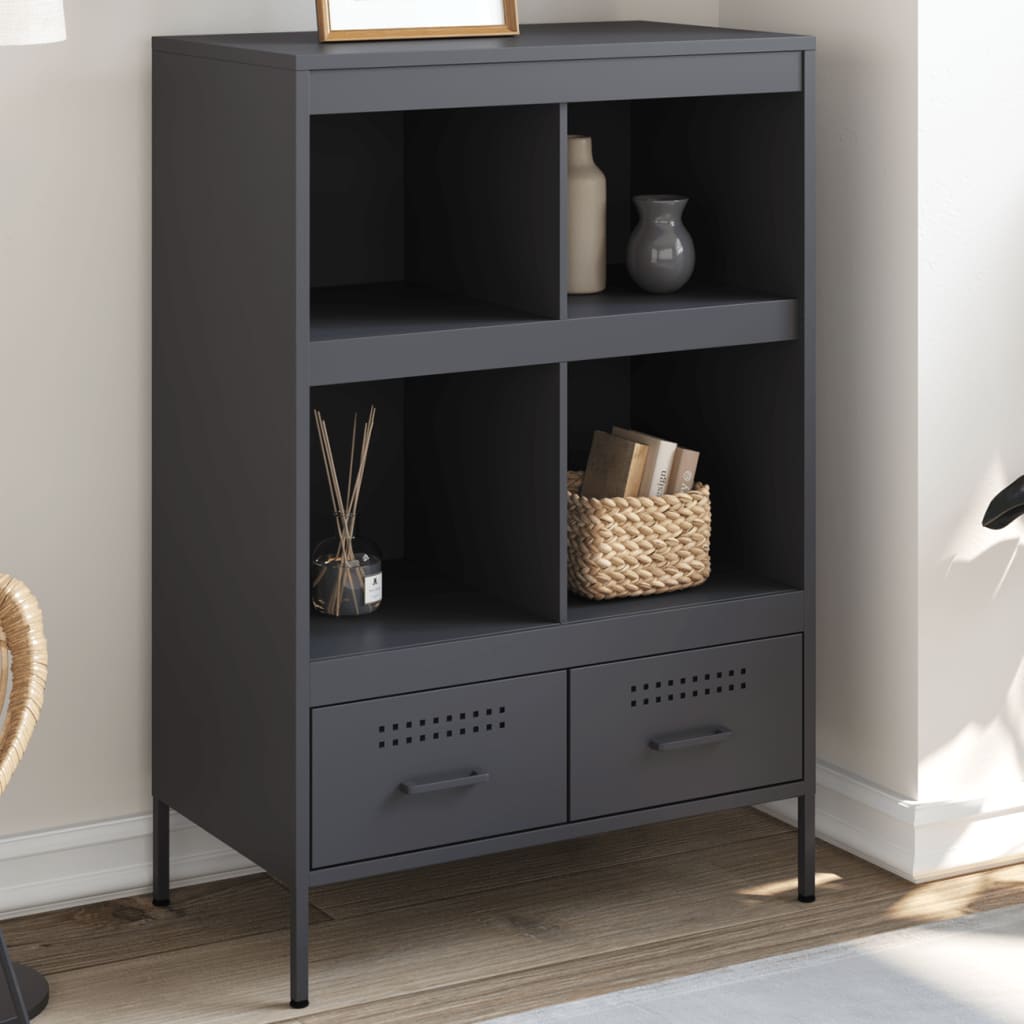 Buffet haut anthracite 68x39x101,5 cm acier - XIOS