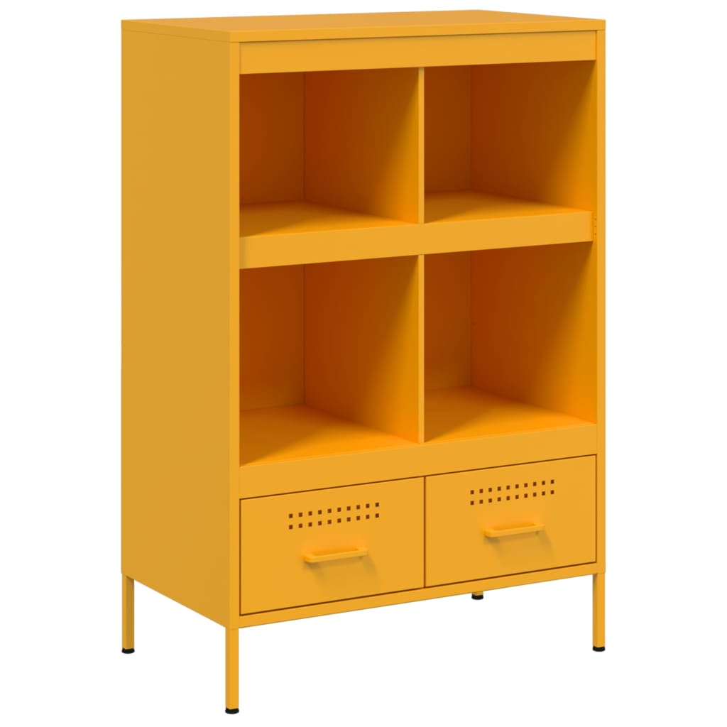 Buffet haut jaune moutarde 68x39x101,5 cm acier - XIOS
