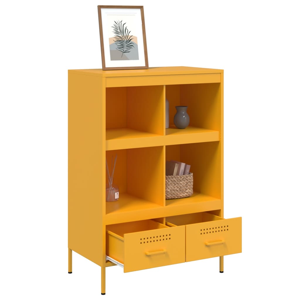 Buffet haut jaune moutarde 68x39x101,5 cm acier - XIOS