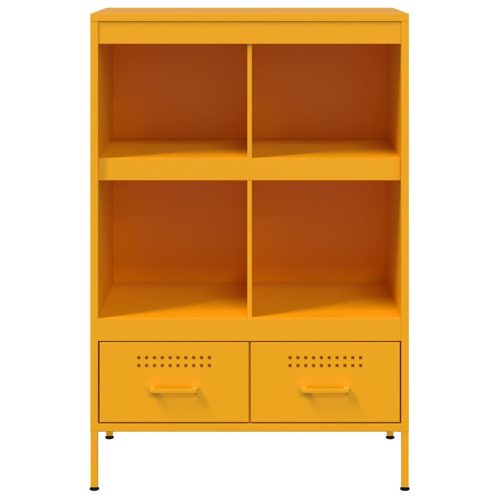 Buffet haut jaune moutarde 68x39x101,5 cm acier - XIOS