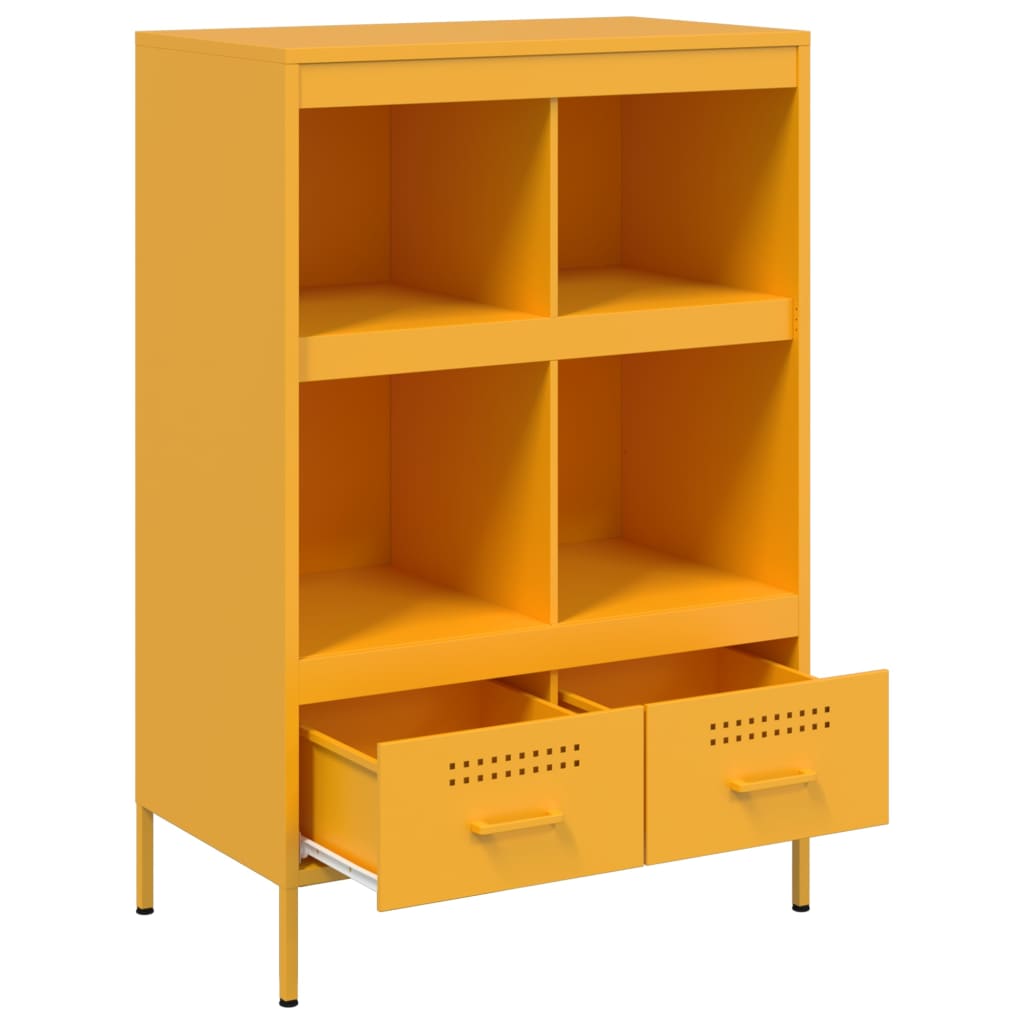 Buffet haut jaune moutarde 68x39x101,5 cm acier - XIOS