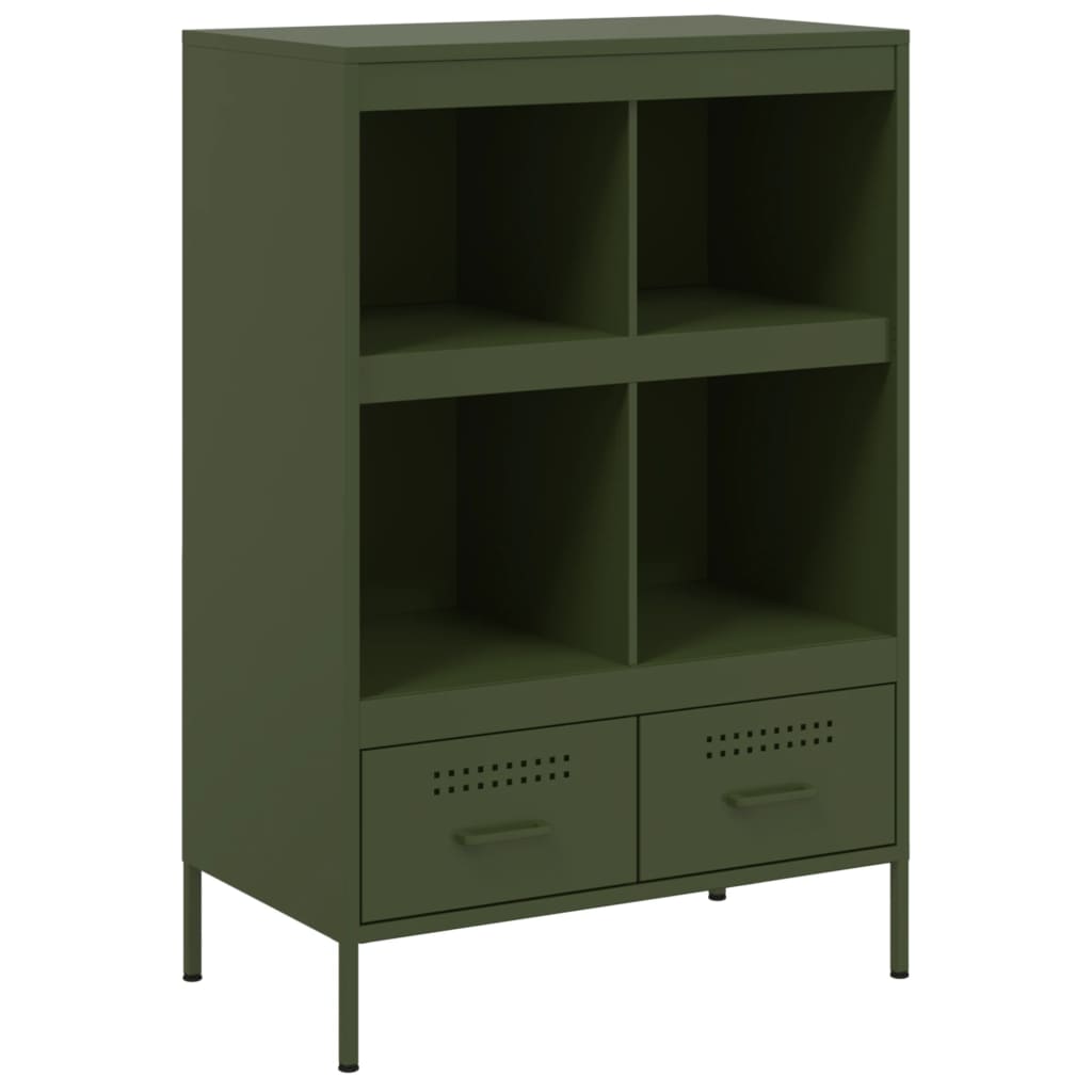 Buffet haut vert olive 68x39x101,5 cm acier - XIOS