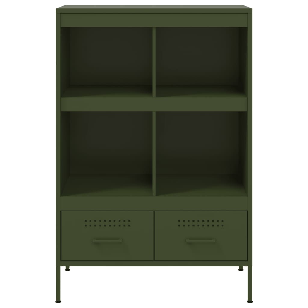 Buffet haut vert olive 68x39x101,5 cm acier - XIOS