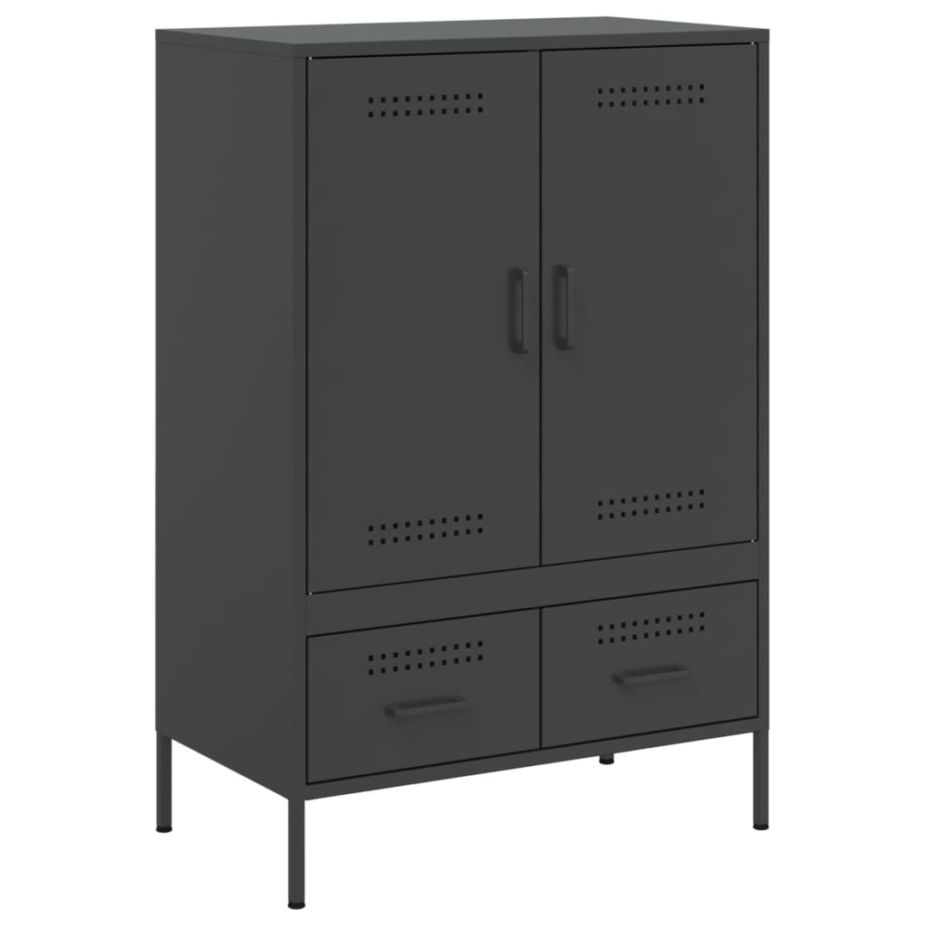 Buffet haut noir 68x39x101,5 cm acier - XIOS