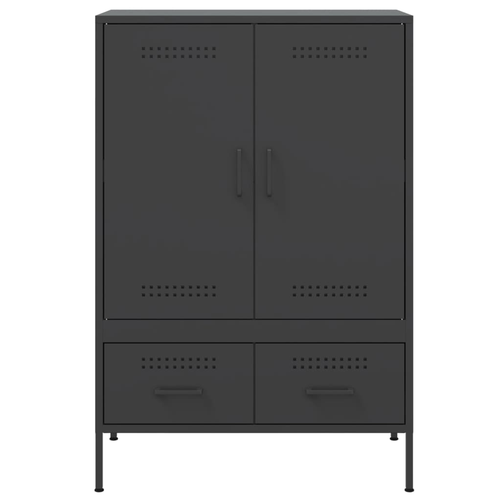 Buffet haut noir 68x39x101,5 cm acier - XIOS