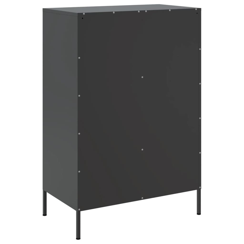 Buffet haut noir 68x39x101,5 cm acier - XIOS