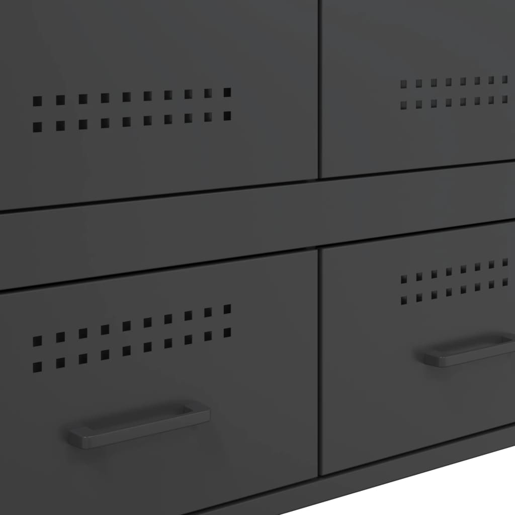 Buffet haut noir 68x39x101,5 cm acier - XIOS