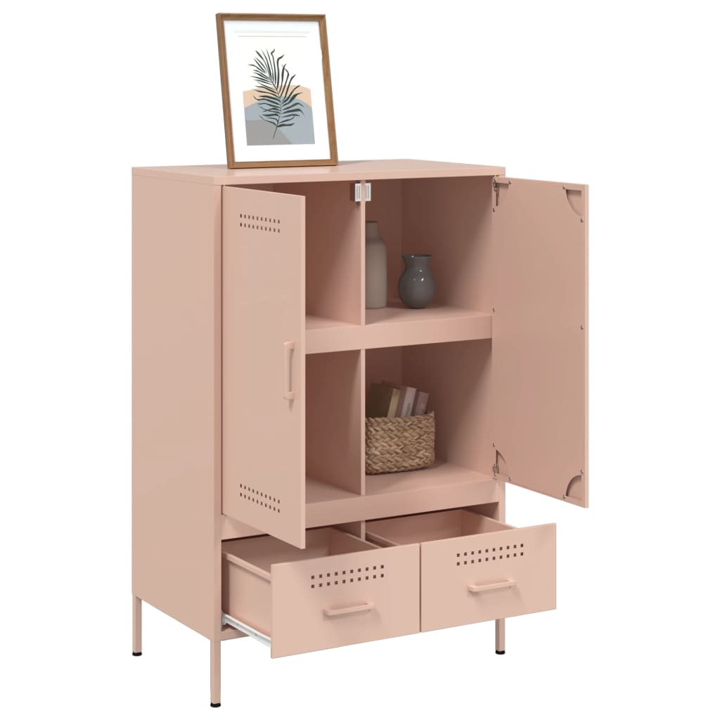 Buffet haut rose 68x39x101,5 cm acier - XIOS