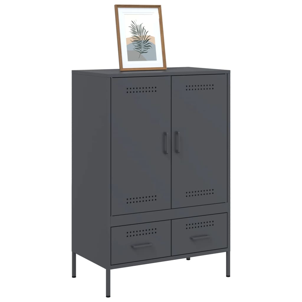 Buffet haut anthracite 68x39x101,5 cm acier - XIOS