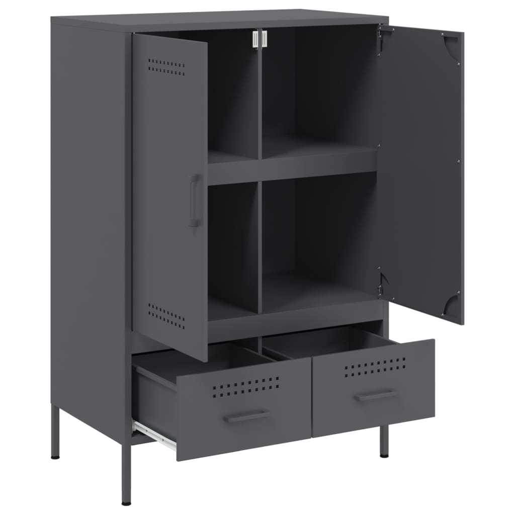 Buffet haut anthracite 68x39x101,5 cm acier - XIOS