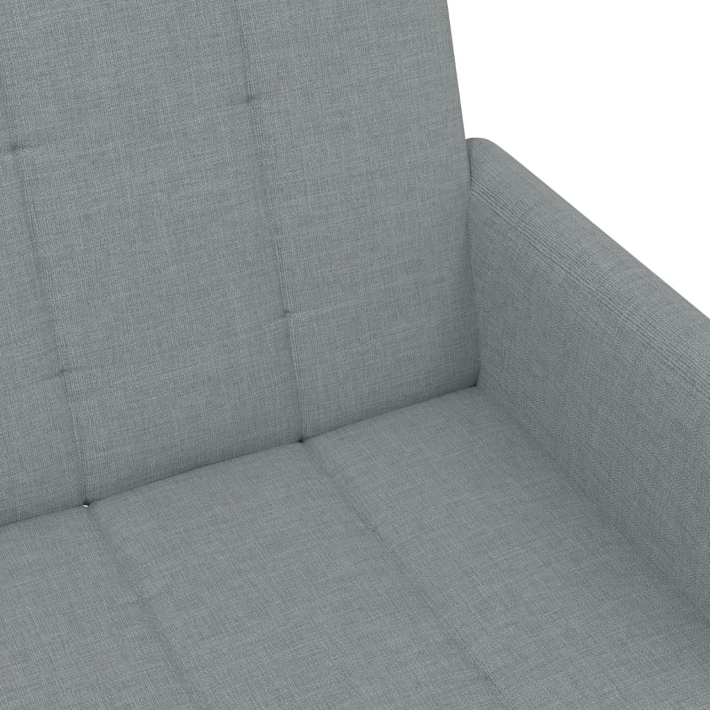 Canapé-lit à 2 places avec repose-pied gris clair tissu - XIOS