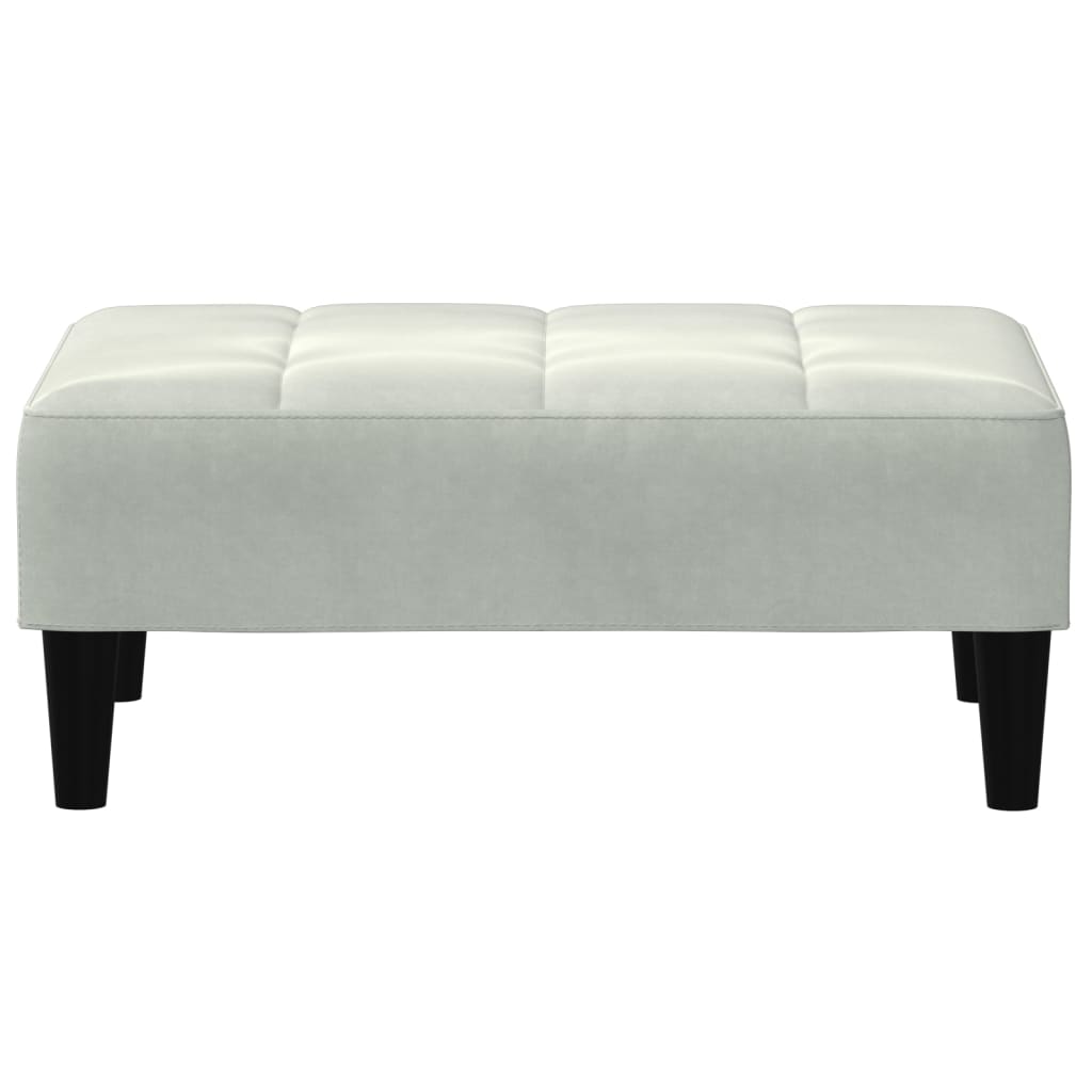 Canapé-lit à 2 places avec repose-pied gris clair velours - XIOS