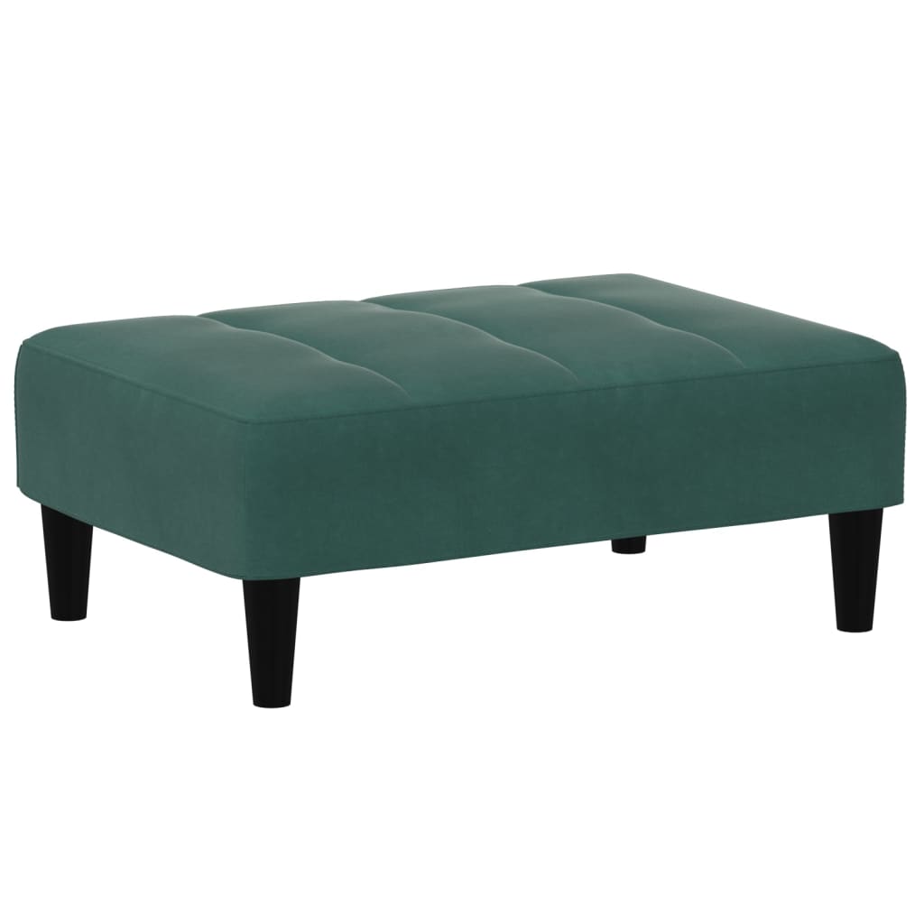 Canapé-lit à 2 places avec repose-pied vert foncé velours - XIOS