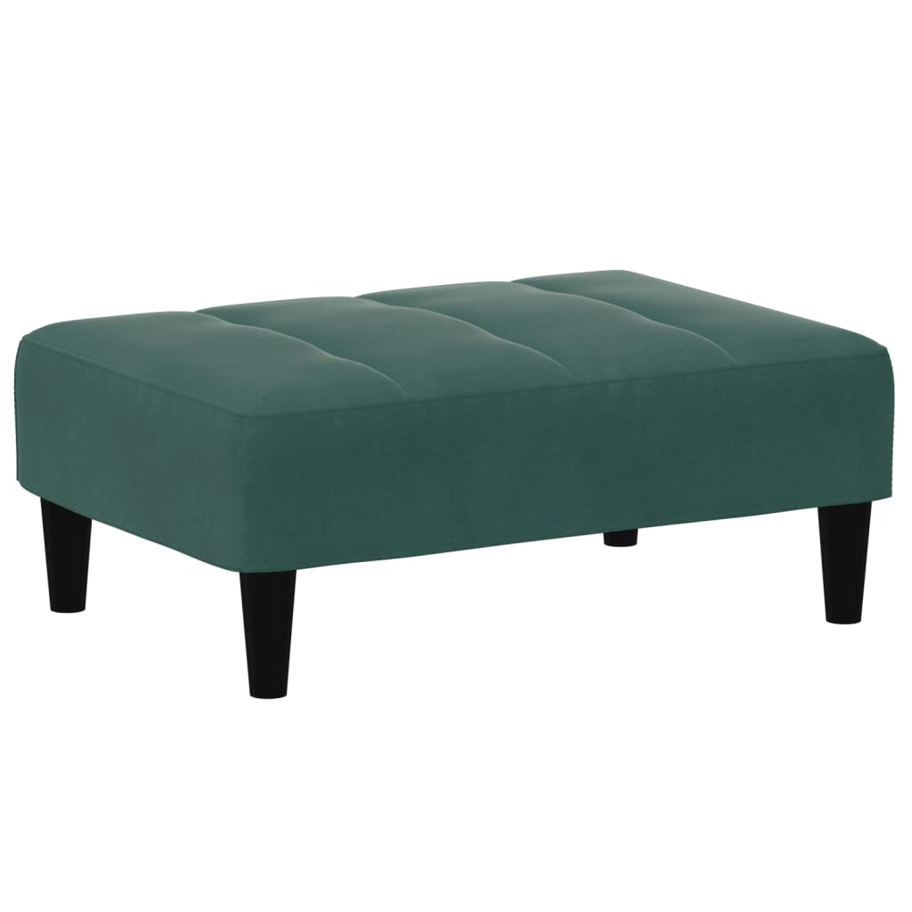 Canapé-lit à 2 places avec repose-pied vert foncé velours - XIOS