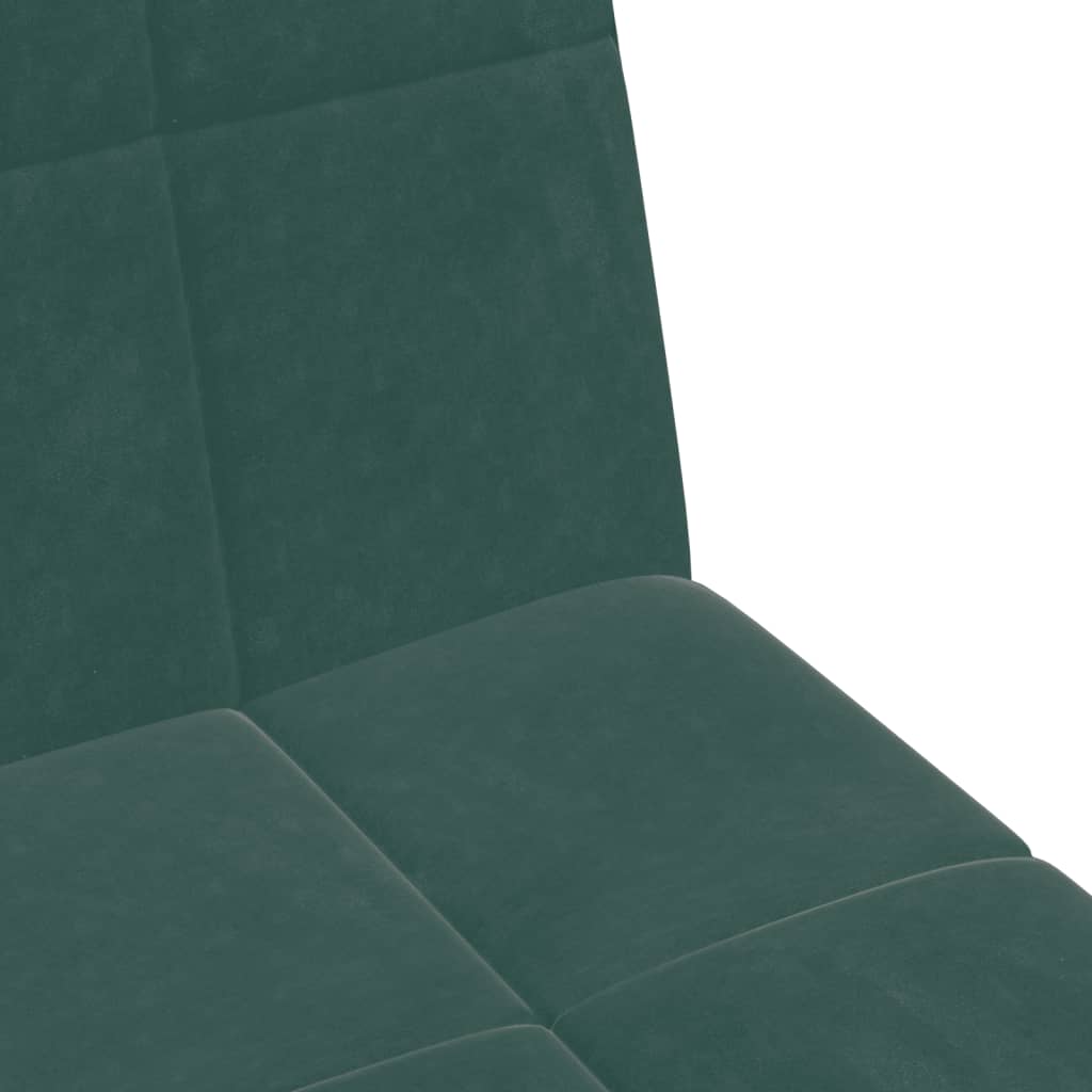 Canapé-lit à 2 places avec repose-pied vert foncé velours - XIOS
