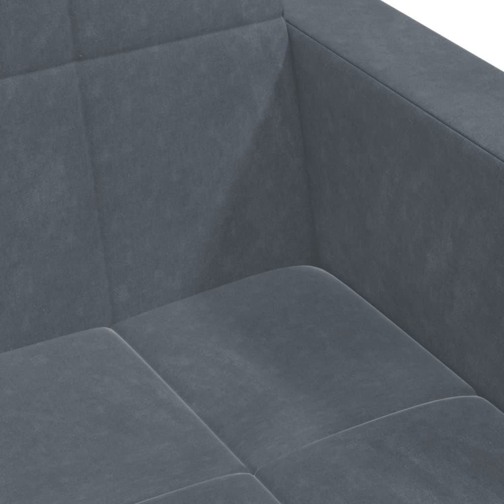 Canapé-lit à 2 places avec repose-pied gris foncé velours - XIOS